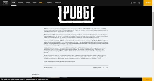 Finally Pubg Corporation Response to Pubg Ban In India