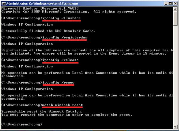 Flush dns