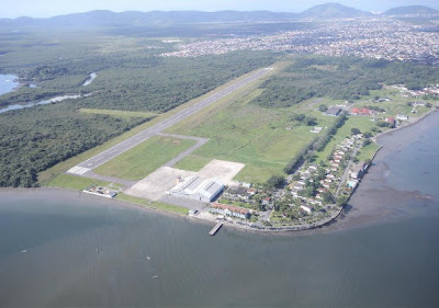 Área do futuro aeroporto do Guarujá