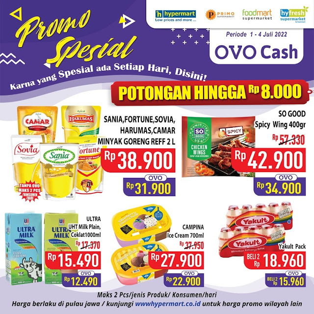 Spesial Promo OVO Cash di Hypermart Potongan 8 Ribu (s.d 04 Juli 2022)