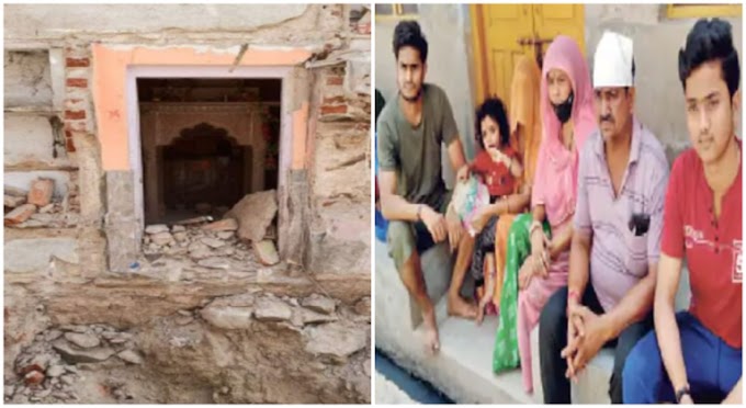 Rajasthan govt have demolished an old Hindu temples by bulldozers, over a hundred families made homeless in Rajgarh