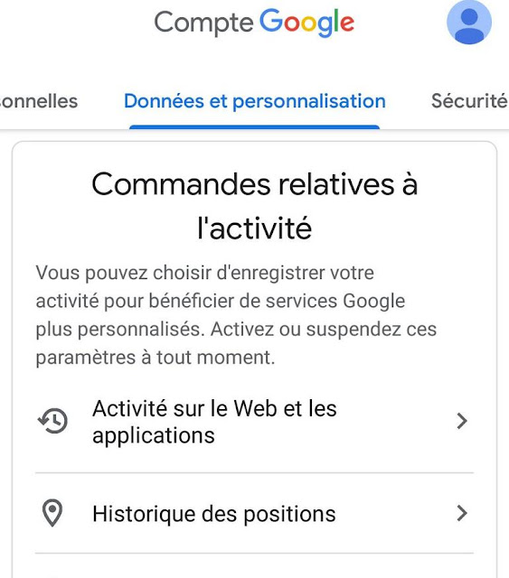 تعطيل النشاط على الويب والتطبيقات Activité sur le Web et les applications على الاندرويد Android