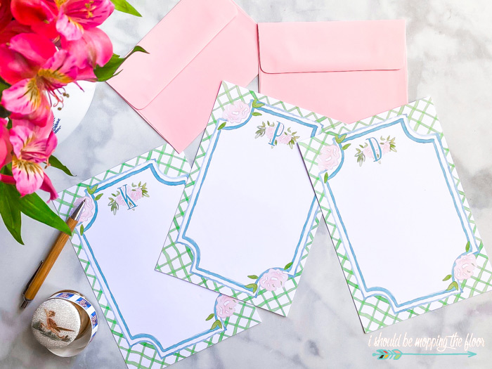 Free Printable Monogram Floral Stationery