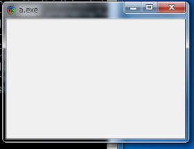 起動したa.exe (hellogtk.c)