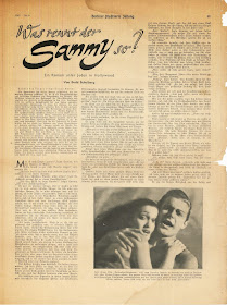A page from a German newspaper with the heading "Was rent der Sammy so?"  