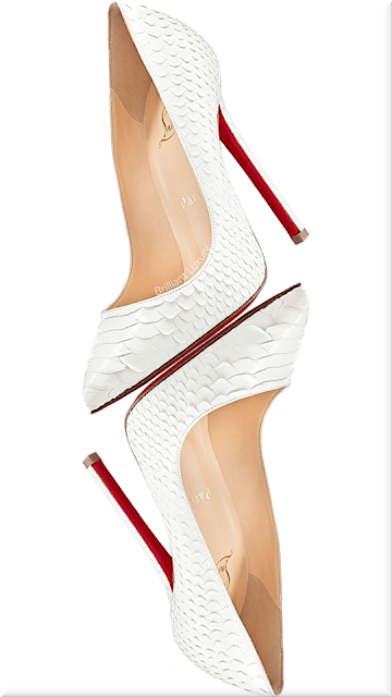 ♦Christian Louboutin So Kate white python snakeskin pumps #christianlouboutin #shoes #brilliantluxury