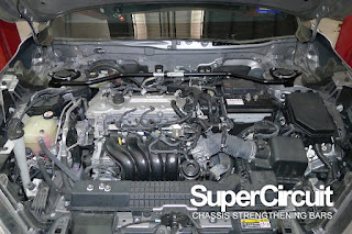 SUPERCIRCUIT front strut bar made for Toyota Corolla Cross XG10 non-hybrid engine.