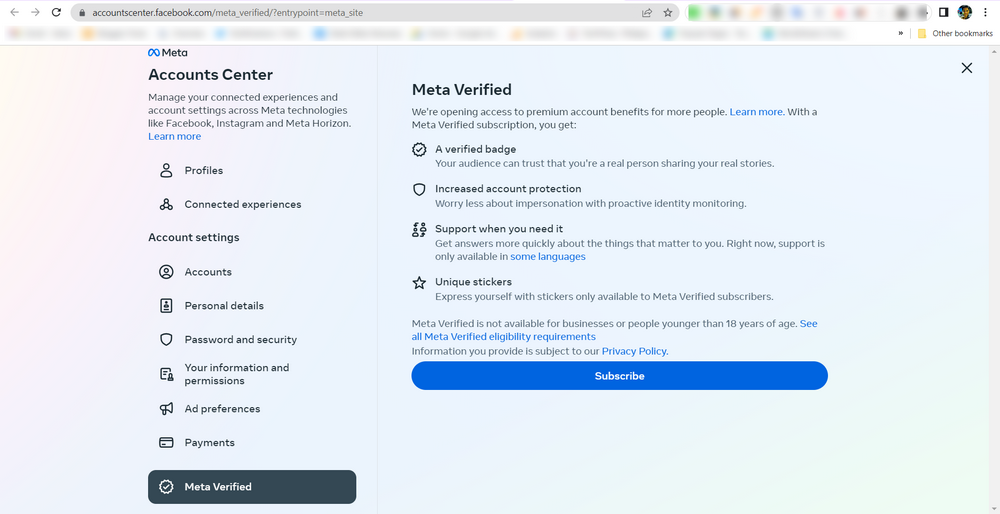 Meta Verification for Facebook and Instagram