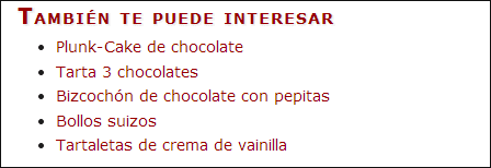 Entradas relacionadas en formato texto