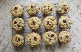 Food Lust People Love: These Cranberry Orange Pistachio Vegan Muffins tick all the right boxes, tender flavorful crumb, sticky fruit, crunchy nuts. They are a wonderful treat for all the family, even the vegans among you since they are dairy-free and eggless.