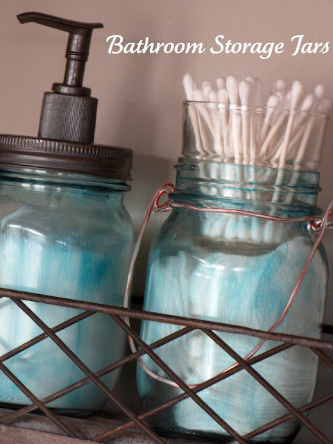 mason jar in bathroom