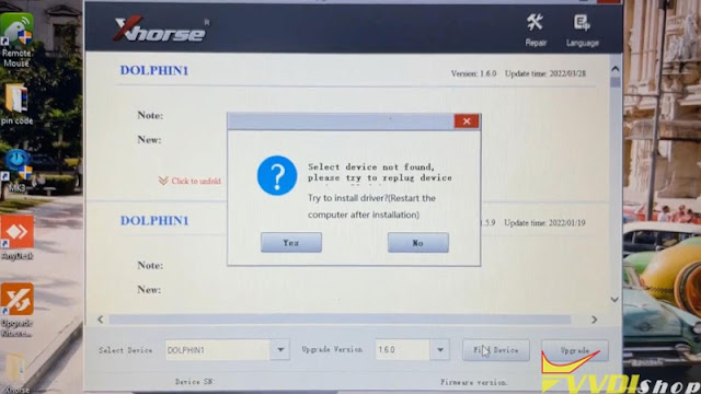 Xhorse Dolphin XP005 Device Not Found on Win10 1