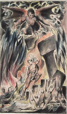 William Blake - Job's Sons and Daughters Overwhelmed by Satan