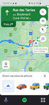 Google Maps - Icône voiture