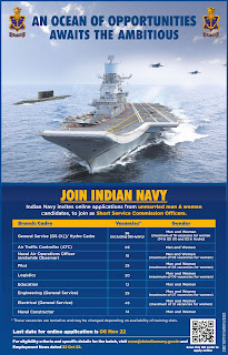 Indian Navy Recruitment 2022 217 SSC Officers Entry Posts