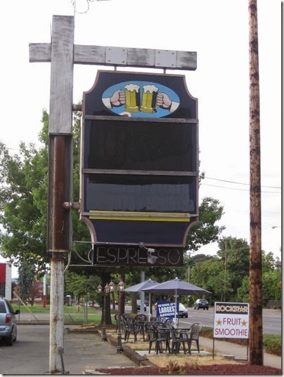IMG_3872 Old Cheers Restaurant Sign near the Coffee in Motion London Double-Decker Bus in Salem, Oregon on September 17, 2006