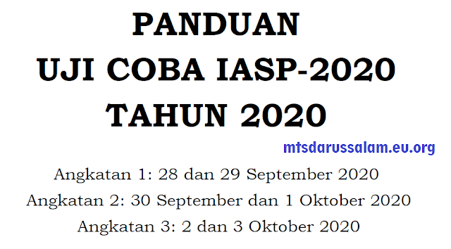 Panduan Uji Coba IASP-2020 Tahun 2020