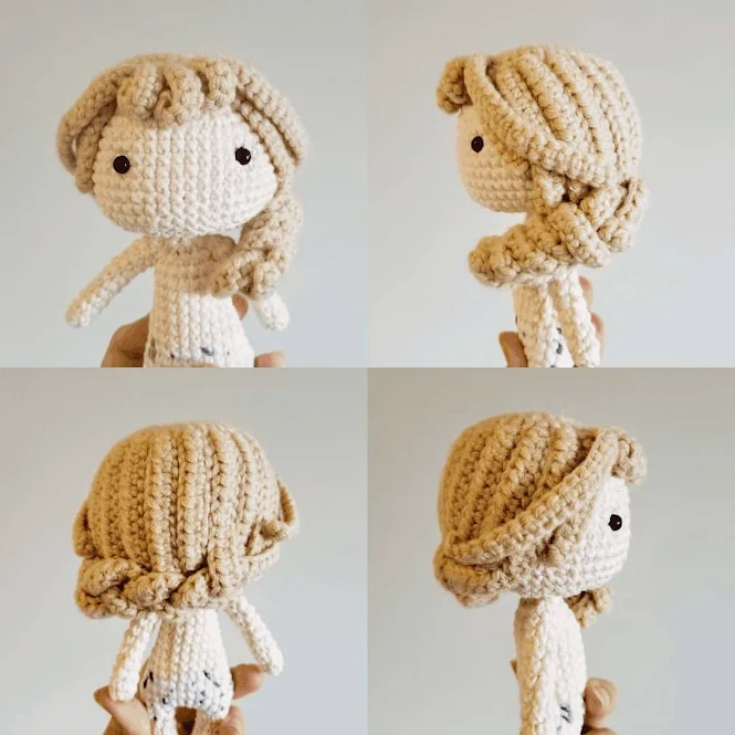 Crochet Amigurumi Doll Hair Tutorial Side Braid