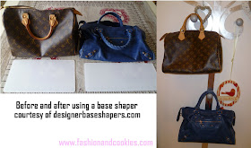 DesignerbaseShapers, basi per borse, base shapers before and after, designer bag shapers, Fashion and Cookies