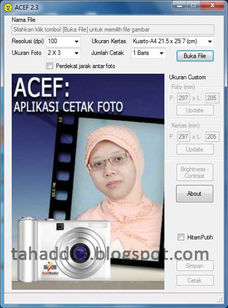 Cara mudah dan praktis membuat pas foto dengan aplikasi ACEF