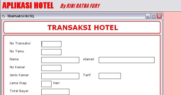 Download Source Code VB : Aplikasi Hotel with DAO ~ Farid 