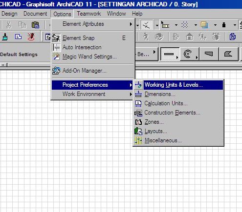 SETTINGAN UKURAN UNTUK ARCHICAD