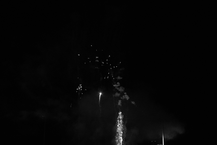 black and white fireworks shot