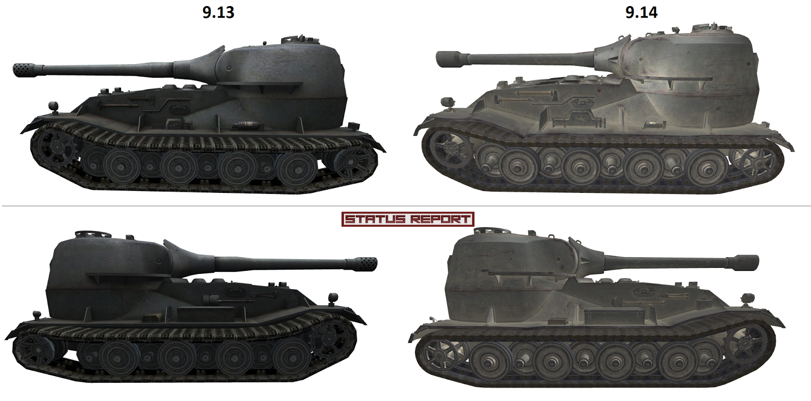 Status Report 9 14 Sd Hd Comparison T1 Heavy Tank Vk 72 01 K Vk 30 01 H Is 6