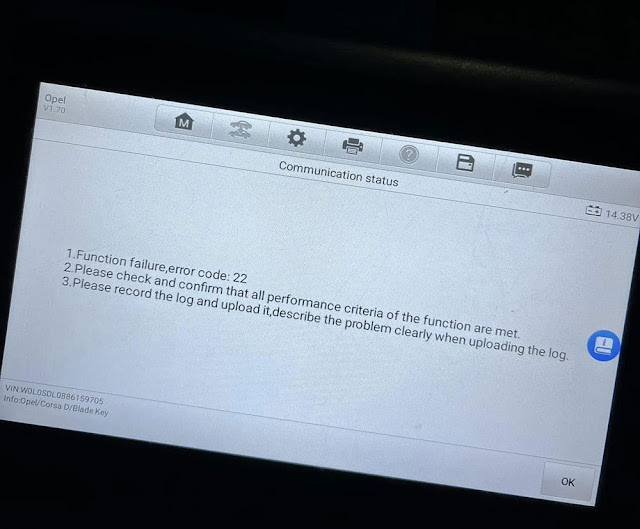Autel IM508 Failed to Program Opel Corsa D Key 2