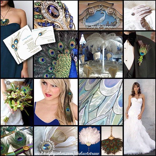 Peacock Themed Wedding In honor of Mardis Gras I think this wedding theme