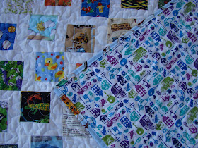 Disappearing nine patch I Spy quilt