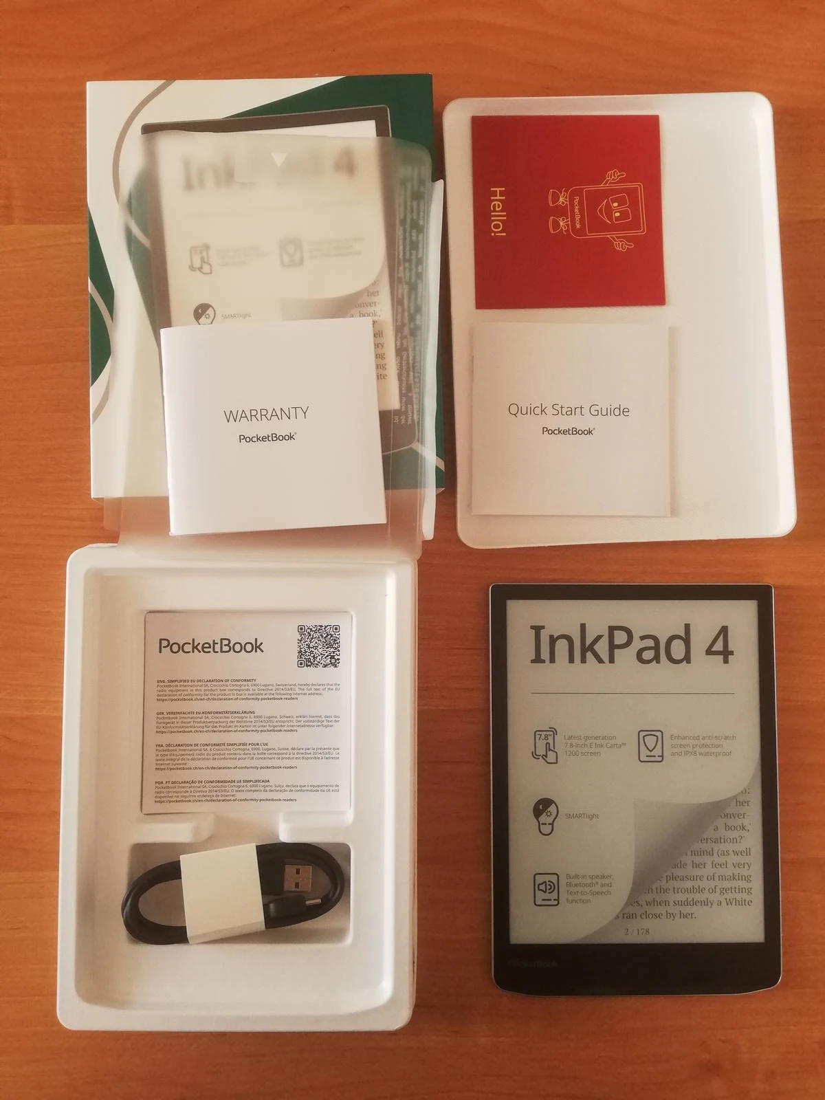 Zawartość opakowania PocketBook InkPad 4