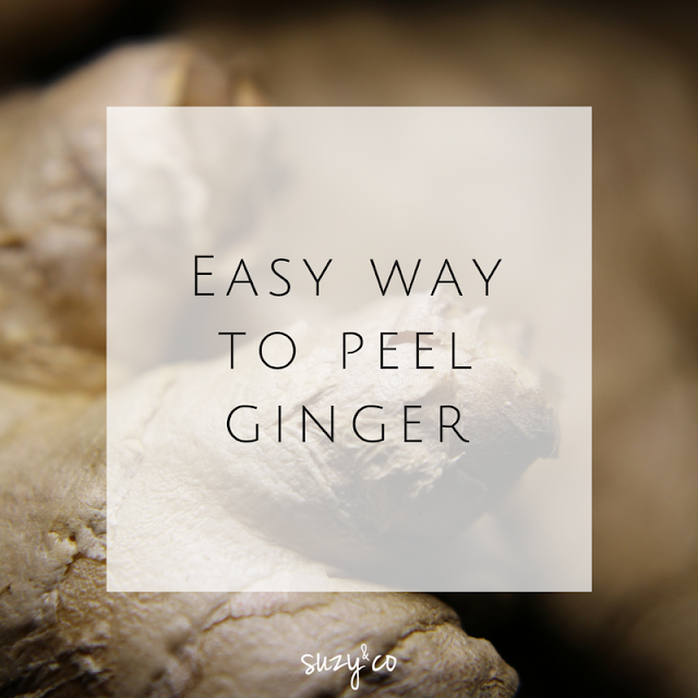 Easy way to peel ginger. 