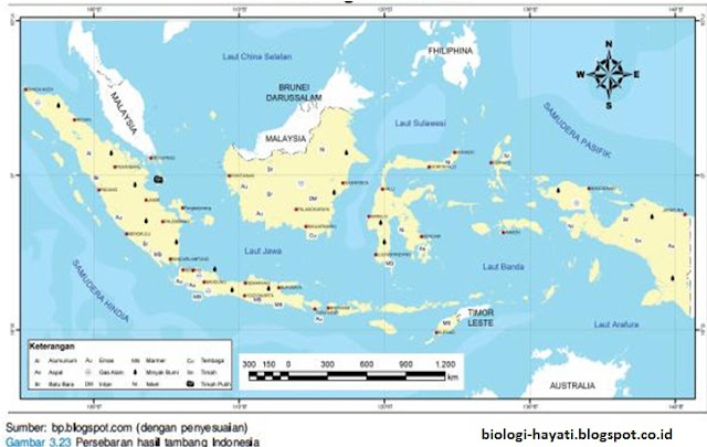 Peta Hasil Tambang di Indonesia