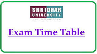 Shridhar University Exam Date Sheet 2024