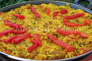 receta de arroz malagueño con pinchitos