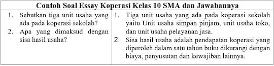 21 Contoh Soal Essay Koperasi Kelas 10 SMA semester 2 dan Jawabannya