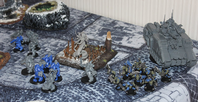 Warhammer 40k battle report - Maelstrom of War - Race to Victory - 1000 points - Thousand Sons vs Militarum Tempestus.