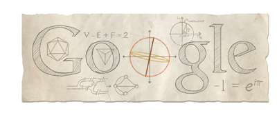 Google Doodle Edisi memperingati hari ulang tahun mendiang Leonhard Euler yang ke-306