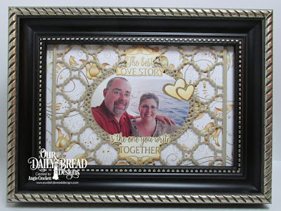 ODBD Happily Ever After, ODBD Custom Scalloped Chain Die, ODBD Custom Ornate Ovals Dies, ODBD Custom Ovals Dies, Framed Art Designed by Angie Crockett