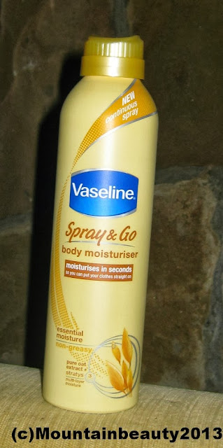 Vaseline Spray & Go cocoa butter oats aloe moisturiser moisturizer