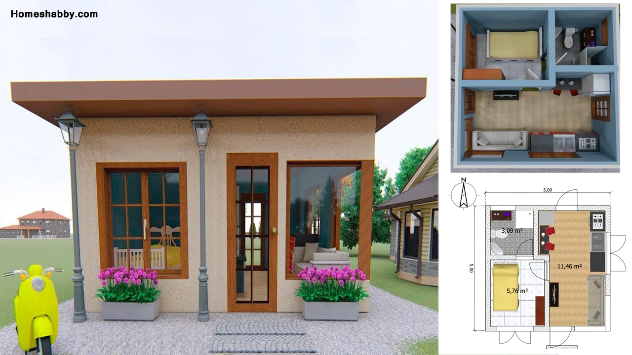 Desain Dan Denah Rumah Minimalis Sederhana Ukuran 5 X 5 Terbaru Cocok Untuk Pasangan Baru Homeshabbycom Design Home Plans