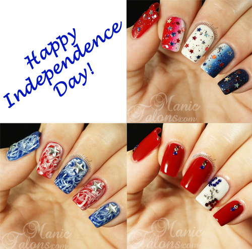 Red white and blue manicure