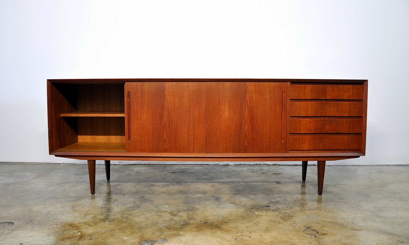 SELECT MODERN: Danish Modern Teak Credenza, Buffet, Sideboard or Bar