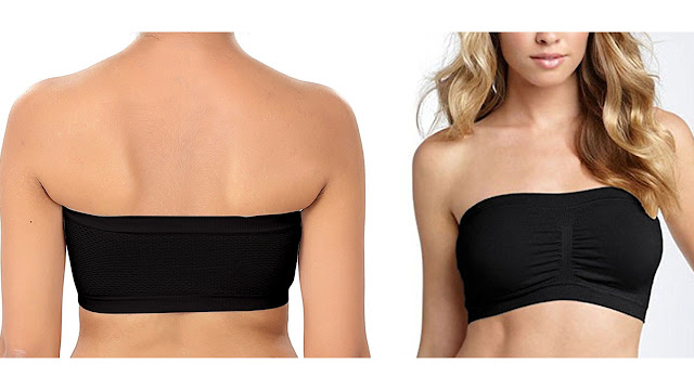 Women's Black Color Tube BraWirefree,Strapless,Non Padded Bra. (Fit Size 28 to 36) (Free Size)