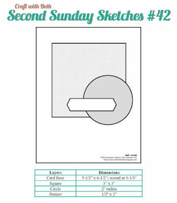 Second Sunday Sketches card sketch challenge graphic #42 with measurements