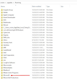 Select Microsoft folder