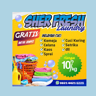 Contoh desain banner laundry