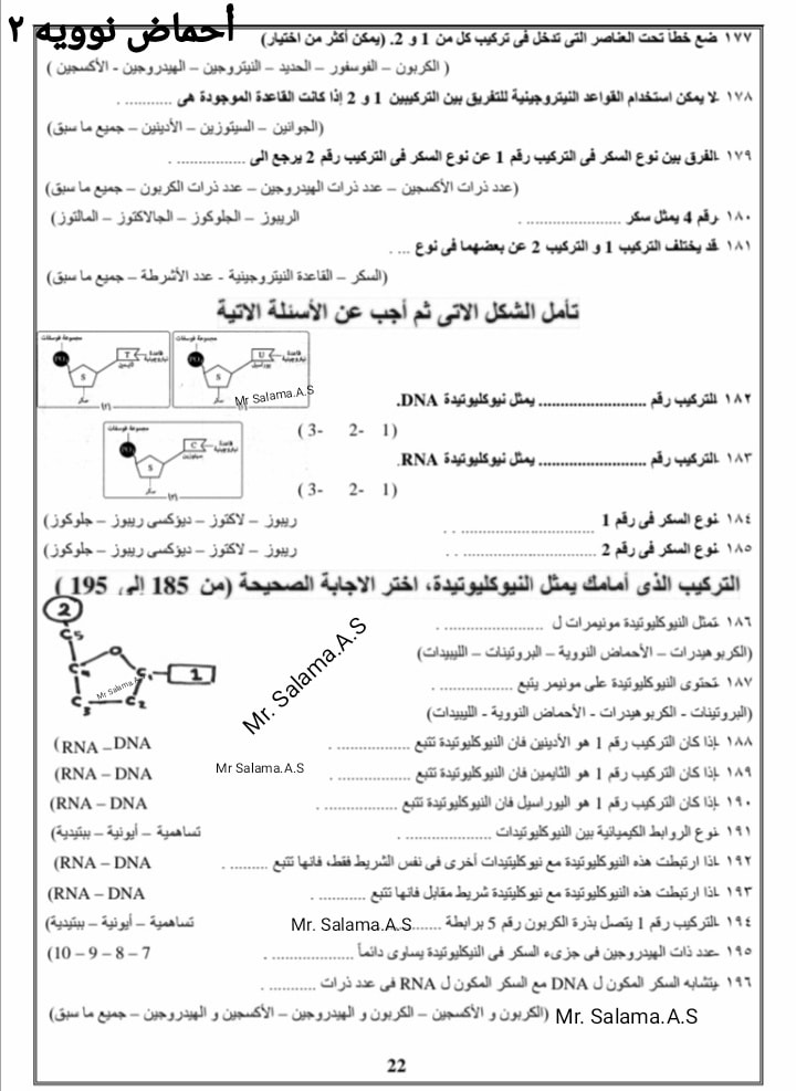 مراجعه سريعه على الأحماض النوويه فى الكيمياء للصف الأول الثانوى الترم الأول 2021