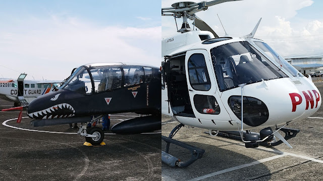 The Philippine Air Force’s OV-10 Bronco and the PNP’s H125 Helicopter at the PFDX 2023